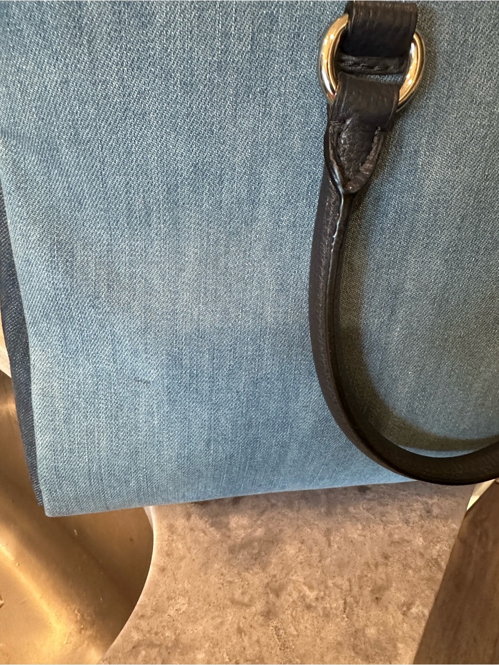 Coach Blue Denim Mia Satchel w/ Black Leather Trim EUC - Picture 8 of 8
